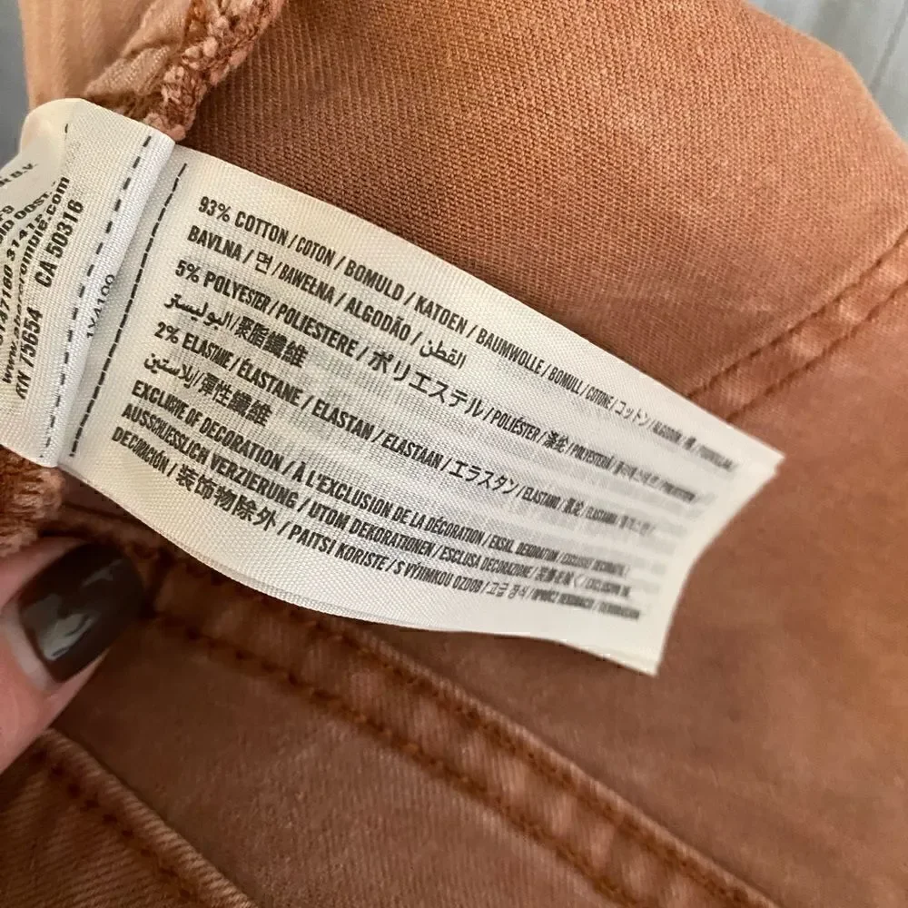 NWOT ABERCROMBIE & FITCH Ankle Jean with Zippers Frayed Hems Salmon Women’s 4